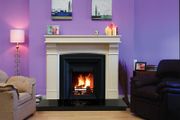 Stove installed in a Marble fireplace